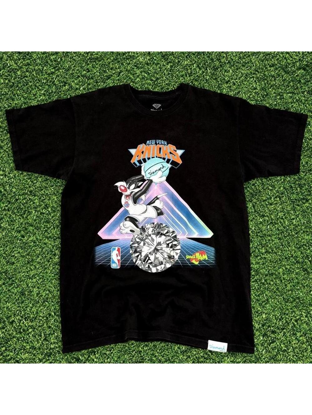 Diamond Supply Co. x Space Jam x NY Knicks T-Shirt Black Size L